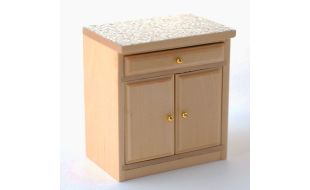 Modern Pine Kitchen Cupboard Unit with Worktop for 12th Scale Dolls House