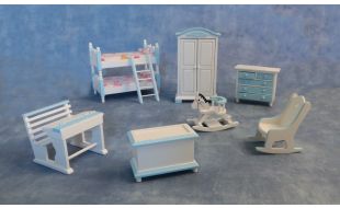 Blue and White Nursery Set for 12th Scale Dolls House