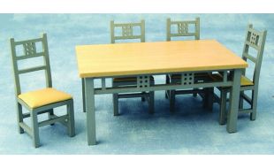 Modern Dining Room Table and Chairs Set for 12th Scale Dolls House