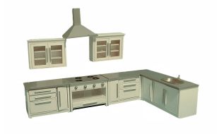 Modern White Kitchen Sets for 12th Scale Dolls House