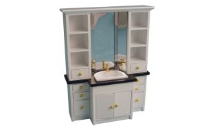 Deluxe White Sink Unit for 12th Scale Dolls House
