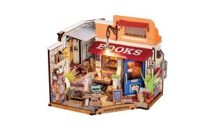Rolife Corner Bookstore DIY Miniature Dollhouse Kit