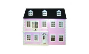 Painted Pink Glenside Grange Ready to Assemble 12th Scale Dolls House Kit