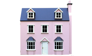 Painted Pink Pippin Cottage 12th Scale Ready to Assemble Dolls House