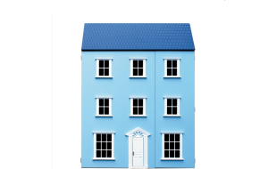 Painted Blue Weymouth House 12th Scale Ready to Assemble Dolls House