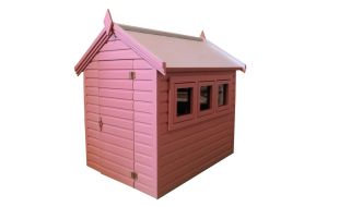 Painted Pink Garden Shed for 12th Scale Dolls House