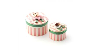 Luxury Pink Stripe Hat Boxes for 12th Scale Dolls House