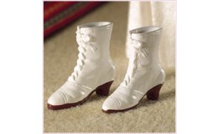 White Lace Up Boots for 12th Scale Dolls House