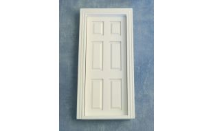 White Wooden 6 Panel Door for 12th Scale Dolls House