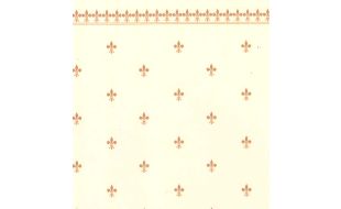 Gold and Ivory Fleur de Lys Wallpaper for 12th Scale Dolls House