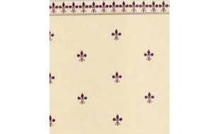 Burgundy Fleur de Lys Wallpaper for 12th Scale Dolls House