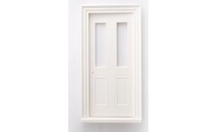 Plastic Victorian Front Door Clear Glass for 1/12 Scale Dolls House
