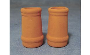 2 x Round Chimney Pots for 12th Scale Dolls House