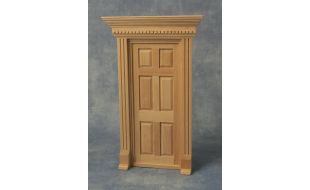 Unpainted Dentil Trim Wooden Door for 12th Scale Dolls House