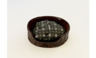 Miniature Dog Bed and Mattress for 12th Scale Dolls House
