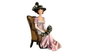 Sitting Lady with Chair Figure for 12th Scale Dolls House