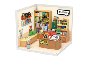 Rolife Fascinating Book Store Plastic DIY Miniature Dollhouse Kit