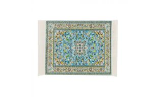 Small Blue Antonio Rug for 12th Scale Dolls House