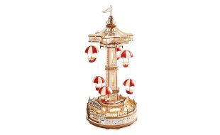 ROKR Parachute Tower Music Box Wooden Model Kit