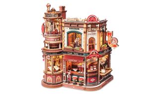 ROKR Dream Coffee Factory Music Box Wooden Model Kit