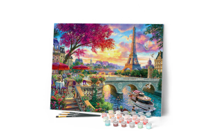 Figured'Art Dinner By The Seine Rolled Canvas Painting By Numbers Kit