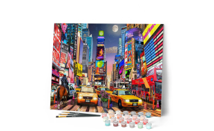 Figured'Art Night In Timesquare Rolled Canvas Painting By Numbers Kit