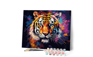 Figured'Art Tiger Rolled Canvas Painting By Numbers Kit