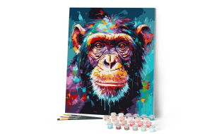 Figured'Art Chimpanzee Rolled Canvas Painting By Numbers Kit