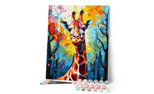 Figured'Art Giraffe Rolled Canvas Painting By Numbers Kit