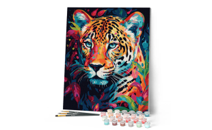 Figured'Art Leopard Rolled Canvas Painting By Numbers Kit