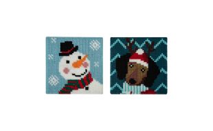 Trimits Christmas Dog and Snowman My First Cross Stitch Kit