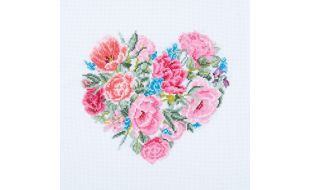 Trimits Floral Heart Large Counted Cross Stitch Kit