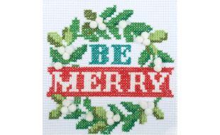 Trimits Be Merry Wreath Mini Counted Cross Stitch Kit