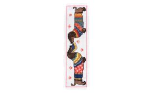 Trimits Dachshund in Jumper Printed Cross Stitch Bookmark Kit