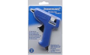 Silverline Mini Hot Glue Gun Set 230V with 2 Glue Sticks and Stand