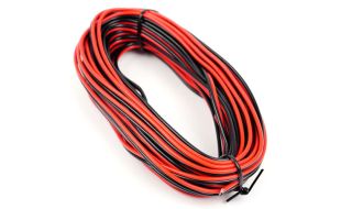 Gaugemaster Red/Black Twinned Wire (14 strand x 0.15mm thick) 10m