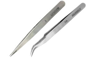 Hobbies Fine Straight and Extra Fine Curved Stainless Steel Tweezers