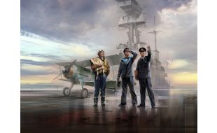 ICM 1/32 Scale Gloster Sea Gladiator Mk.II with 3 Royal Navy Pilot Figures Model Kit