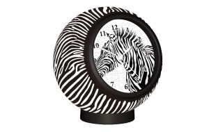 3D Jigsaw Puzzle Working Clock Zebra Pattern