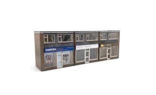 Scale Model Scenery Low Relief 1970's Terraced Shops OO Gauge