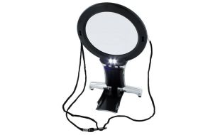 LightCraft Dual Purpose Neck and Desk Magnifier with Twin Bulb LED DayLight Light