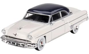 Mini GT 1/64 Scale Lincoln Capri 1954 Arctic White/Atlantic Blue (LHD) Die Cast Model