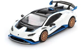 Mini GT 1/64 Scale Lamborghini Huracán STO Bianco Asopo (RHD) Die Cast Model
