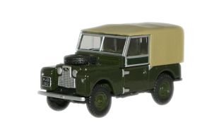 Oxford Diecast 1/76 Scale Land Rover Series I 88'' Canvas Bronze Green Die Cast Model