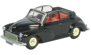 Oxford Diecast 1/76 ScaleMoris Minor Soft Top Open Black Die Cast Model