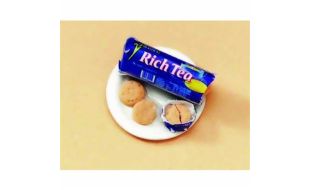 Rich Tea Biscuits On Plate for 12th Scale Dolls House