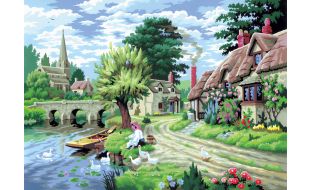 Painting By Numbers Duck Feeding By The River