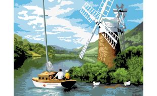 Painting By Numbers Windmill On The River