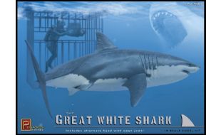 Pegasus 1/18 Scale Great White Shark and Diver in Cage Model Kit