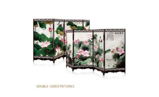 Lotus Pond Double Sided Jigsaw Screen